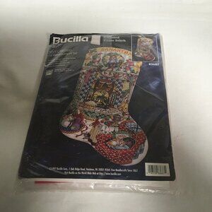 Bucilla 83687 Counted Cross Stitch Kit Cozy Christmas 18” Diagonal Stocking